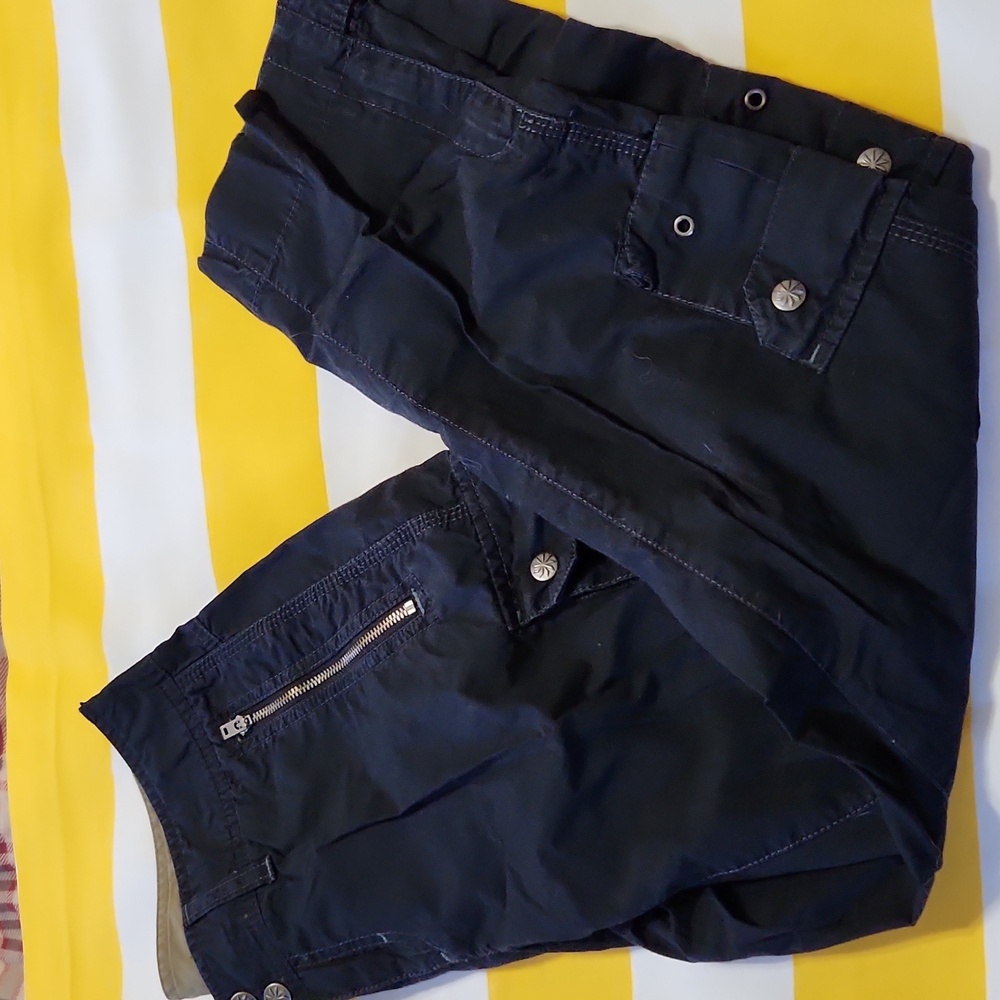 Athleta Black Cargo Pants with Stitch Detail
